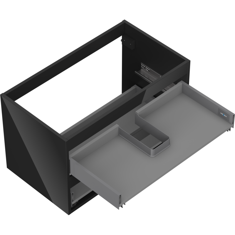 Mexen Box-A Korpus vum Ënnerwandkabinett 80 cm, 2 Schief, schwaarz polish - 91AX0-0800-470-2-70