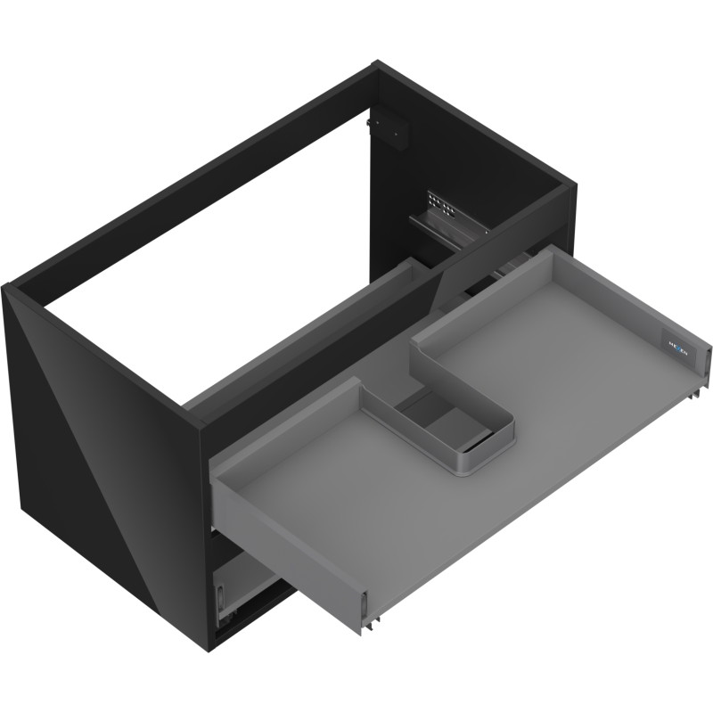 Mexen Box-A kućište za ormarić ispod umivaonika 80 cm, 2 ladice, crni sjaj - 91AX0-0800-470-2-70