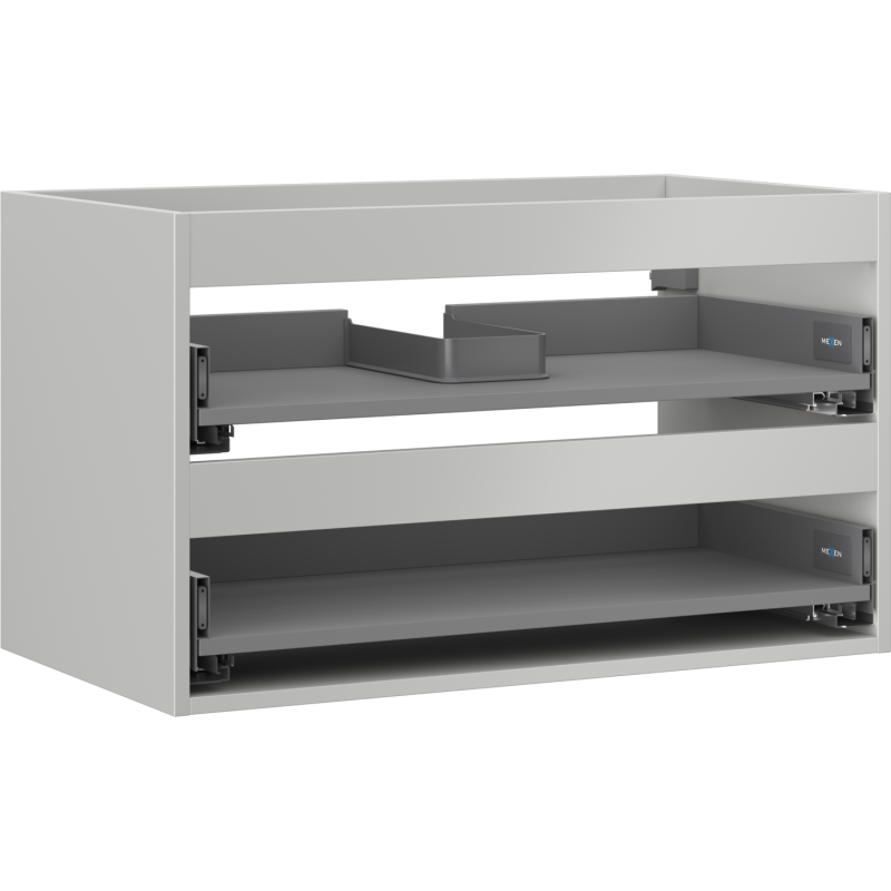 Mexen Box-A cuerpo de mueble bajo lavabo 80 cm, 2 cajones, gris mate - 91AX0-0800-470-2-62