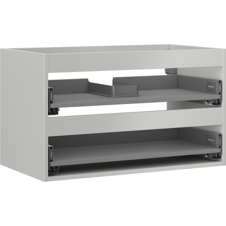 Mexen Box-A cuerpo de mueble bajo lavabo 80 cm, 2 cajones, gris mate - 91AX0-0800-470-2-62