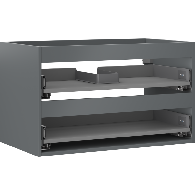 Mexen Box-A under-sink cabinet body 80 cm, 2 drawers, matte graphite - 91AX0-0800-470-2-66