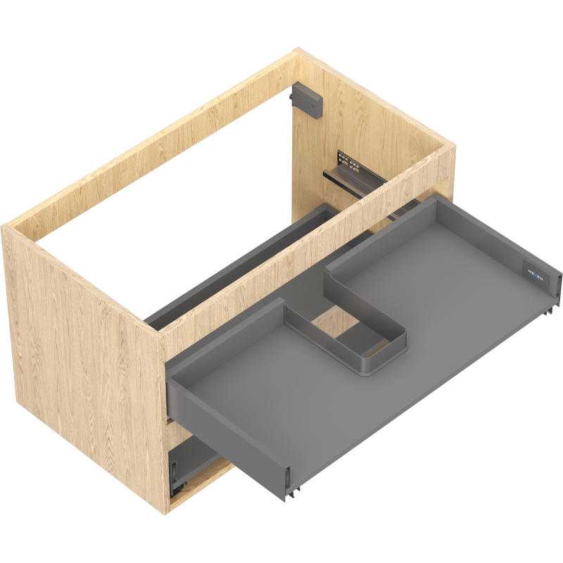 Mexen Box-A corpo do armário sob o lavatório 80 cm, 2 gavetas, carvalho - 91AX0-0800-470-2-81