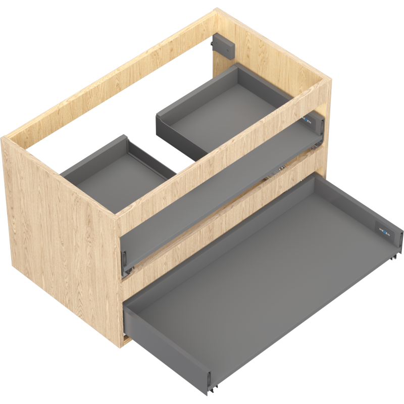 Mexen Box-A corpo do armário sob o lavatório 80 cm, 2 gavetas, carvalho - 91AX0-0800-470-2-81