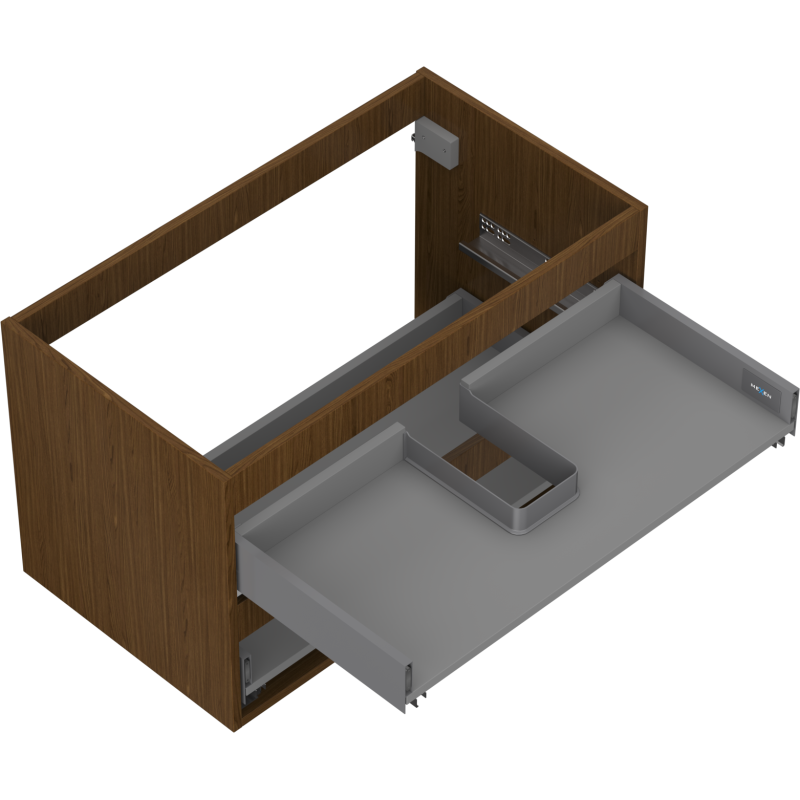 Mexen Box-A kastlichaam voor wastafelmeubel 80 cm, 2 laden, walnoot - 91AX0-0800-470-2-86