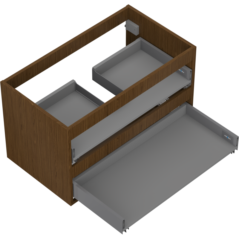 Mexen Box-A σώμα ντουλάπας κάτω από νιπτήρα 80 cm, 2 συρτάρια, καρυδιά