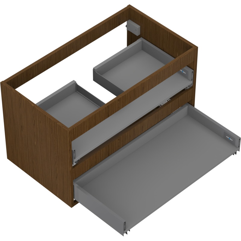 Mexen Box-A valamu all olev kapi korpus 80 cm, 2 sahtlit, pähkel - 91AX0-0800-470-2-86