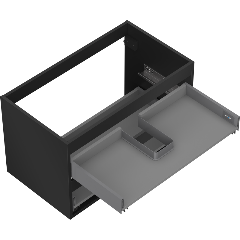 Mexen Box-A cabinet body for vanity 80 cm, 2 drawers, black matte - 91AX0-0800-470-2-71