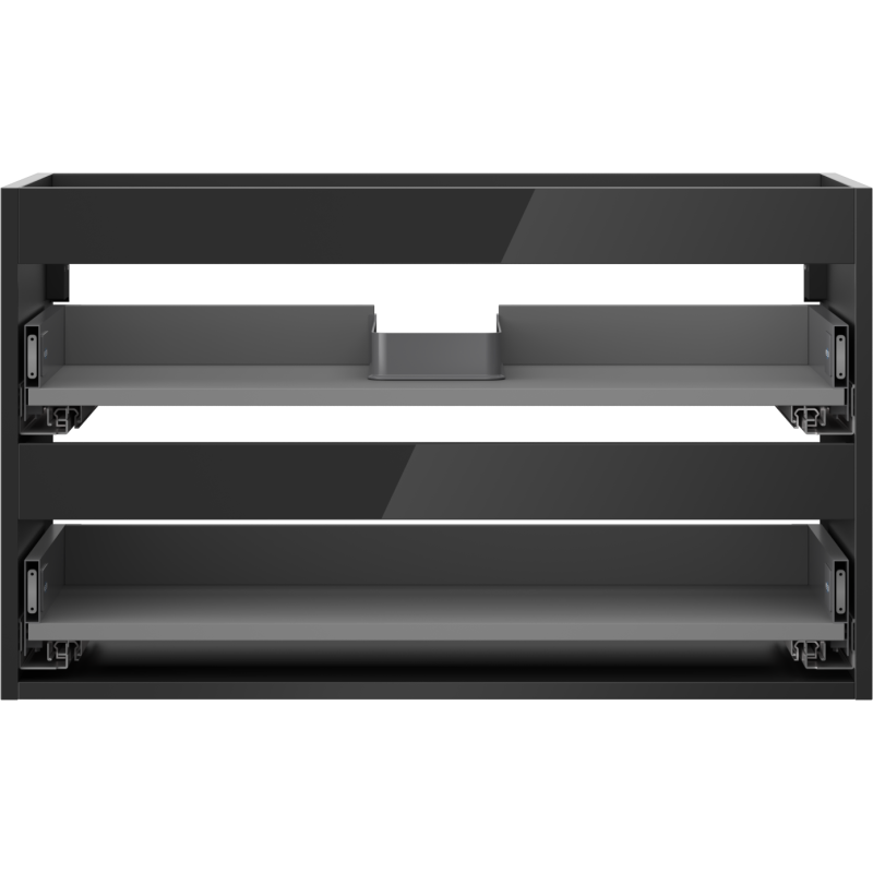 Mexen Box-A kabinettkropp för tvättställ 80 cm, 2 lådor, svart högglans - 91AX0-0800-470-2-70