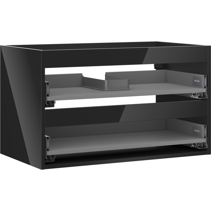 Mexen Box-A cabinet under the sink 80 cm, 2 drawers, black gloss - 91AX0-0800-470-2-70