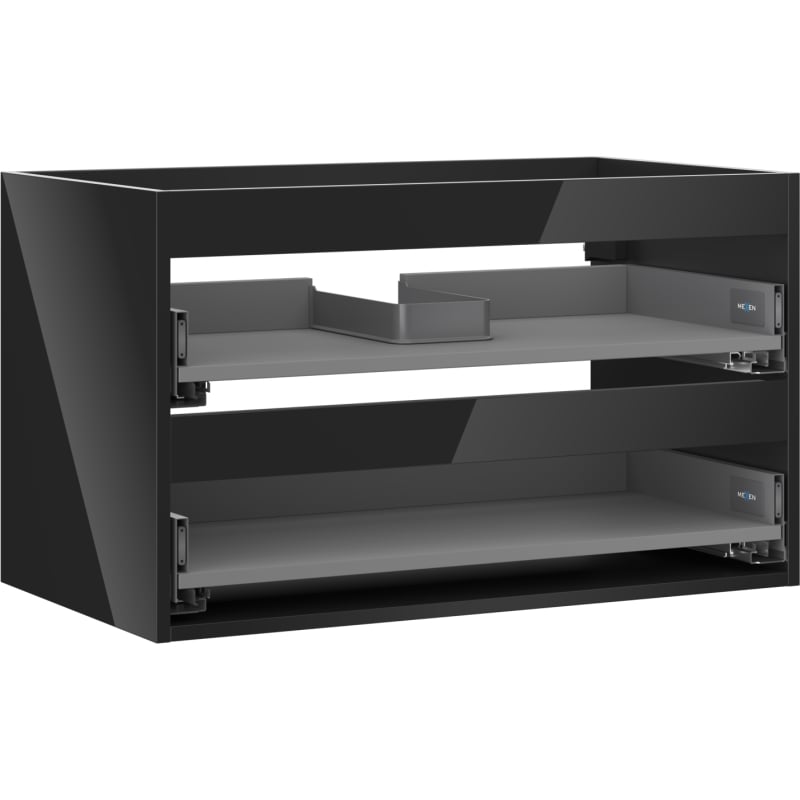 Mexen Box-A kućište za ormarić ispod umivaonika 80 cm, 2 ladice, crni sjaj - 91AX0-0800-470-2-70