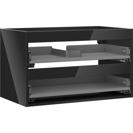 Mexen Box-A cabinet under the sink 80 cm, 2 drawers, black gloss - 91AX0-0800-470-2-70