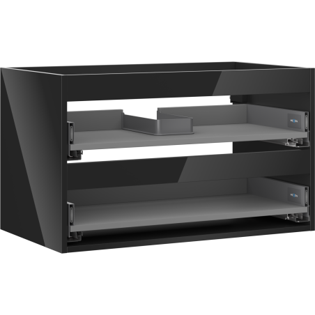 Mexen Box-A Korpus Waschtischunterschrank 80 cm, 2 Schubladen, schwarz glänzend - 91AX0-0800-470-2-70