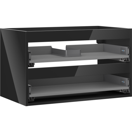 Mexen Box-A kućište za ormarić ispod umivaonika 80 cm, 2 ladice, crni sjaj - 91AX0-0800-470-2-70