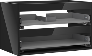 Mexen Box-A corpo dell'armadio sotto lavabo 80 cm, 2 cassetti, nero lucido - 91AX0-0800-470-2-70