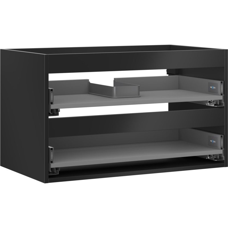 Mexen Box-A Korpus des Waschtischunterschranks 80 cm, 2 Schubladen, schwarz matt - 91AX0-0800-470-2-71