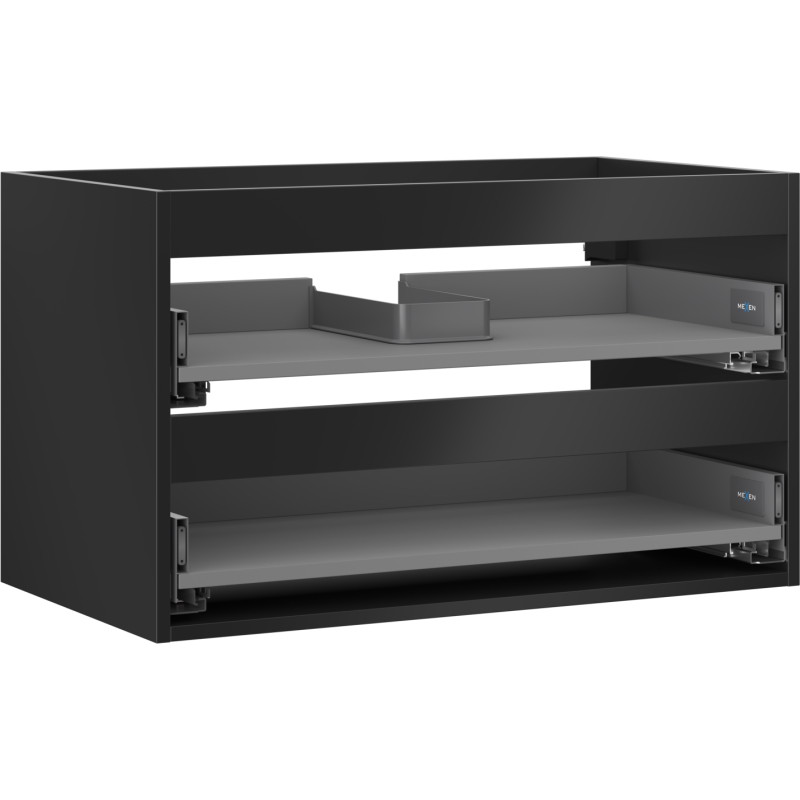 Mexen Box-A ormar ispod umivaonika 80 cm, 2 ladice, crni mat - 91AX0-0800-470-2-71