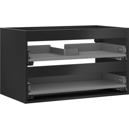 Mexen Box-A Korpus des Waschtischunterschranks 80 cm, 2 Schubladen, schwarz matt - 91AX0-0800-470-2-71