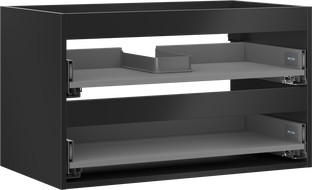 Mexen Box-A kastlichaam onder de wasbak 80 cm, 2 laden, zwarte mat - 91AX0-0800-470-2-71