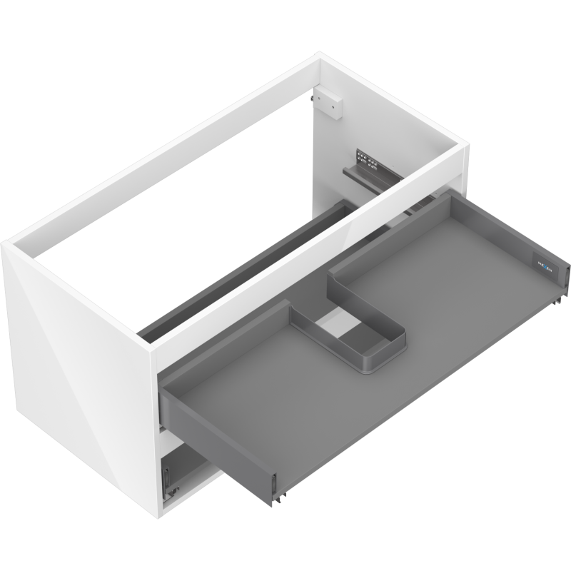Mexen Box-A corps de meuble sous lavabo 90 cm, 2 tiroirs, blanc brillant - 91AX0-0900-470-2-00