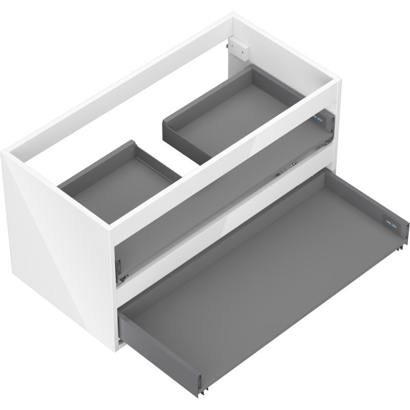 Mexen Box-A mueble de lavabo 90 cm, 2 cajones, blanco brillante - 91AX0-0900-470-2-00