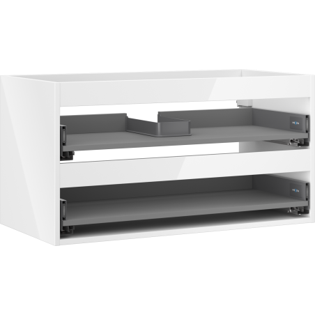 Mexen Box-A corps de meuble sous lavabo 90 cm, 2 tiroirs, blanc brillant - 91AX0-0900-470-2-00