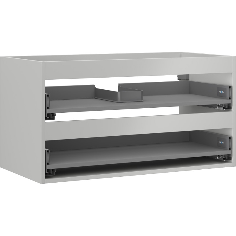 Mexen Box-A ormar za bazu umivaonika 90 cm, 2 ladice, sivi mat - 91AX0-0900-470-2-62