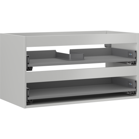 Mexen Box-A κορμός ντουλαπιού επίπλωσης μπάνιου 90 cm, 2 συρτάρια, γκρι ματ