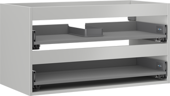 Mexen Box-A cuerpo de mueble bajo lavabo de 90 cm, 2 cajones, gris mate - 91AX0-0900-470-2-62
