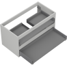 Mexen Box-A meuble lavabo 90 cm, 2 tiroirs, gris mat - 91AX0-0900-470-2-62