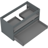 Mexen Box-A valamualuse kapi korpus 90 cm, 2 sahtlit, matt grafiit - 91AX0-0900-470-2-66