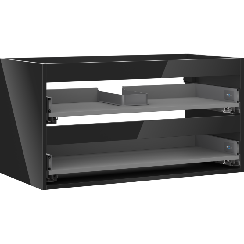 Mexen Box-A cabinet body for washbasin 90 cm, 2 drawers, black gloss - 91AX0-0900-470-2-70
