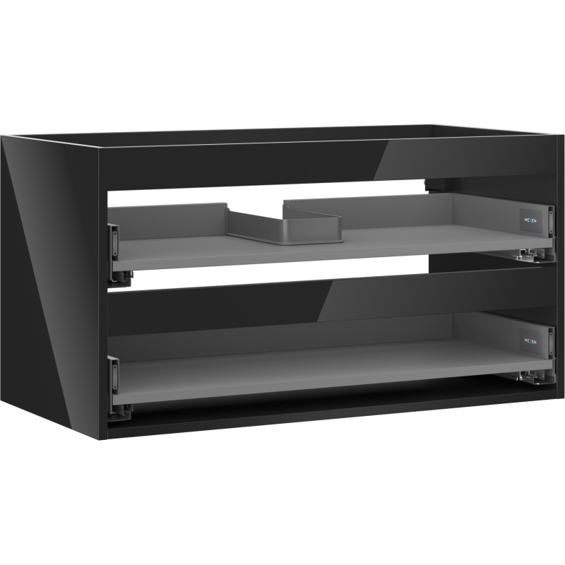 Mexen Box-A korpus ormarića ispod umivaonika 90 cm, 2 ladice, crni sjaj - 91AX0-0900-470-2-70