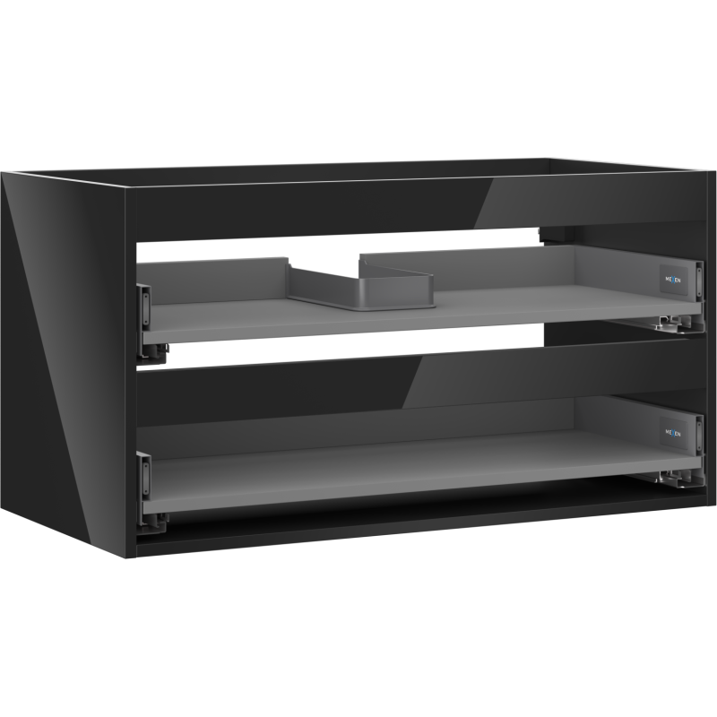 Mexen Box-A Korpus vum Ënnerschaf 90 cm, 2 Schiefen, schwaarz Glanz - 91AX0-0900-470-2-70