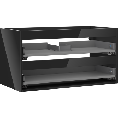 Mexen Box-A Waschtischunterschrank-Korpus 90 cm, 2 Schubladen, schwarz glänzend - 91AX0-0900-470-2-70