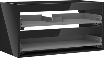 Mexen Box-A corps de meuble sous-vasque 90 cm, 2 tiroirs, noir brillant - 91AX0-0900-470-2-70