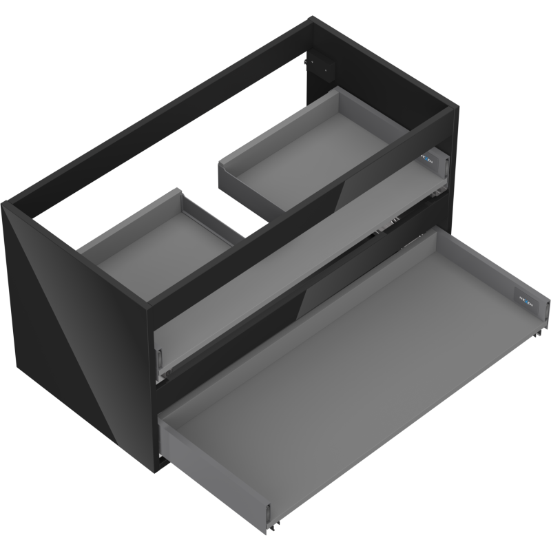 Mexen Box-A korpus szafki podumywalkowej 90 cm, 2 szuflady, czarny połysk - 91AX0-0900-470-2-70
