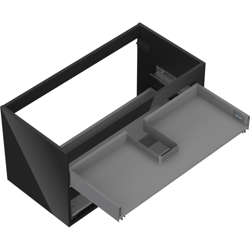 Mexen Box-A korpus szafki podumywalkowej 90 cm, 2 szuflady, czarny połysk - 91AX0-0900-470-2-70