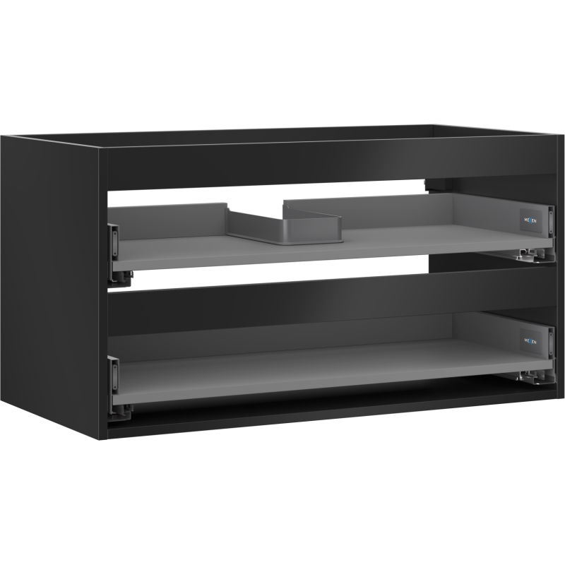 Mexen Box-A cuerpo de mueble bajo lavabo 90 cm, 2 cajones, negro mate - 91AX0-0900-470-2-71
