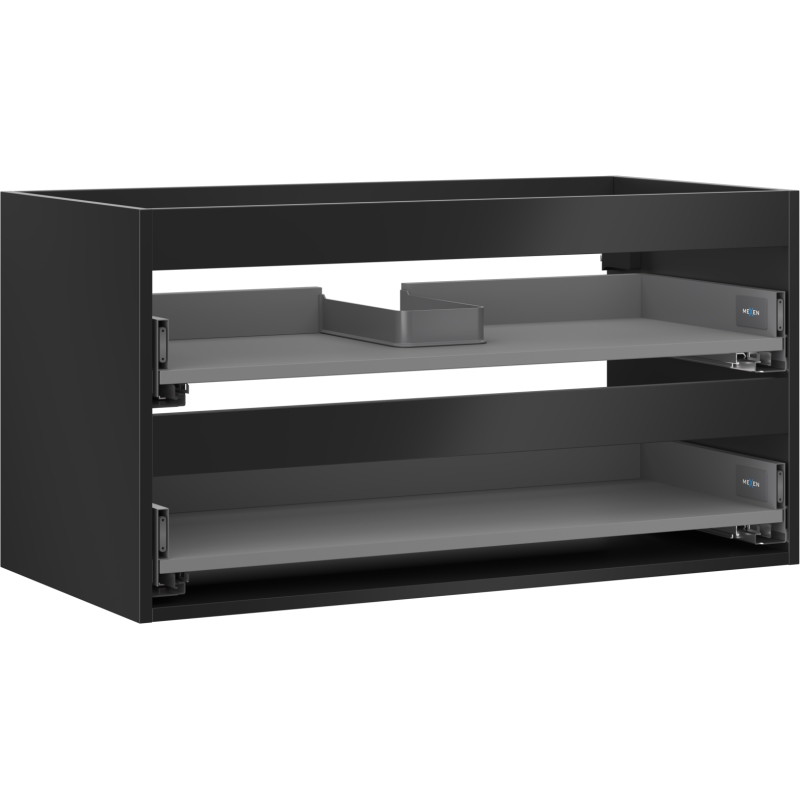 Mexen Box-A valamualuse kapi korpus 90 cm, 2 sahtlit, must matt - 91AX0-0900-470-2-71