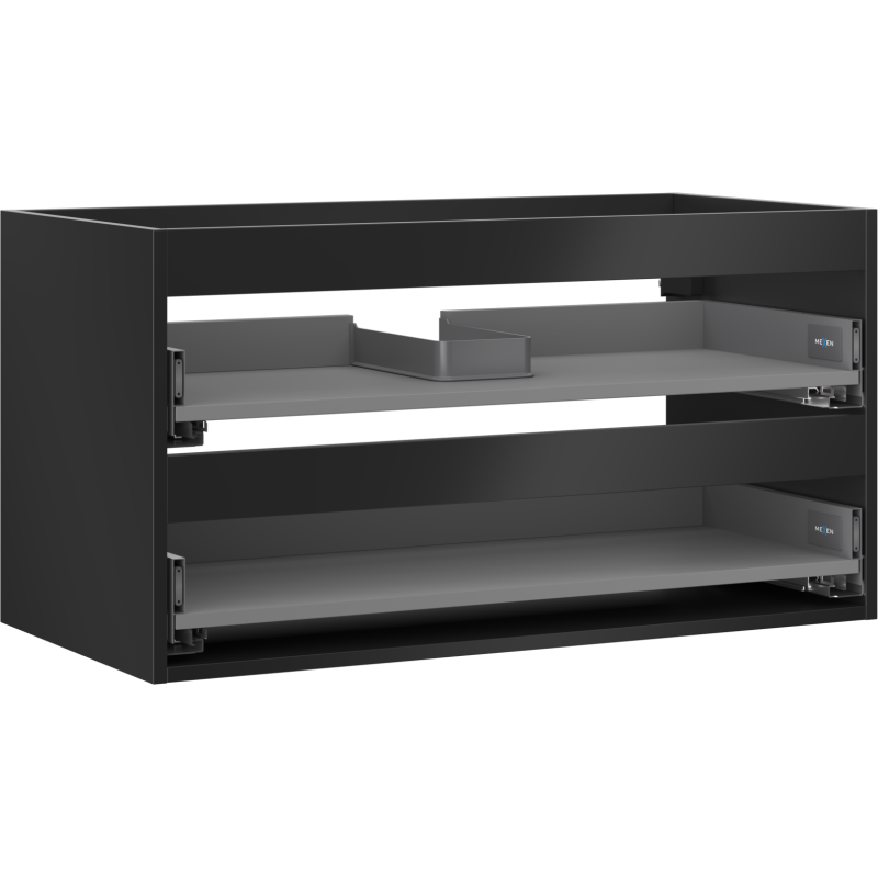 Mexen Box-A vanity cabinet body 90 cm, 2 drawers, black matte - 91AX0-0900-470-2-71