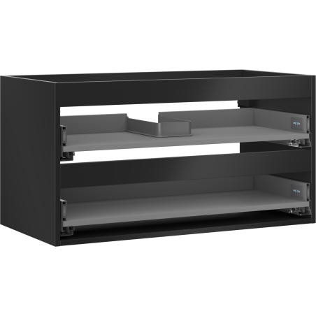 Mexen Box-A Korpus ënnert dem Wäschbecken vun 90 cm, 2 Schief, schwaarz matte - 91AX0-0900-470-2-71