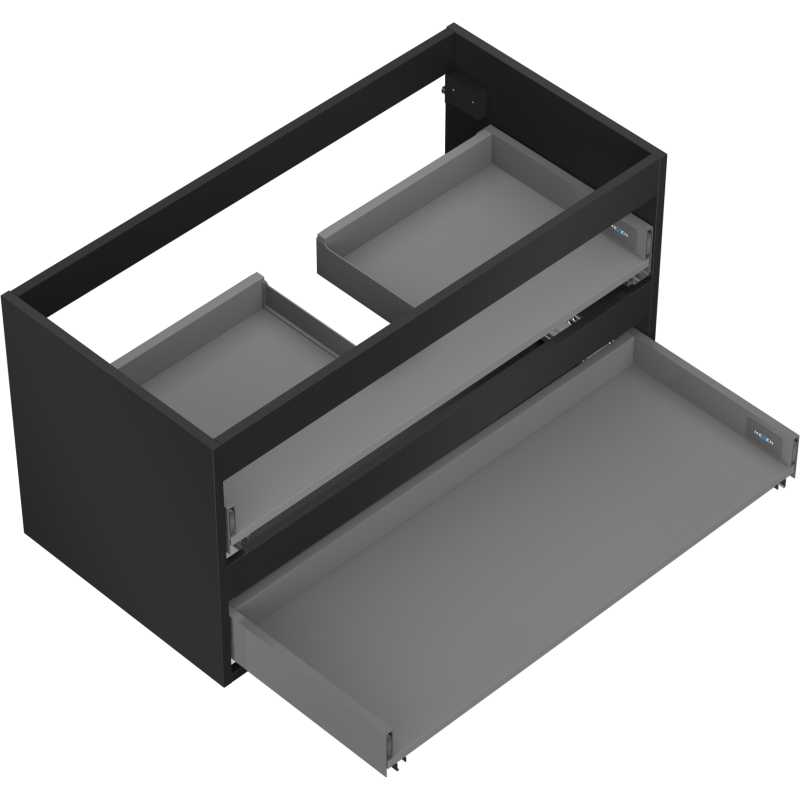 Mexen Box-A 90 cm allaskaapin runko, 2 laatikkoa, musta matta - 91AX0-0900-470-2-71