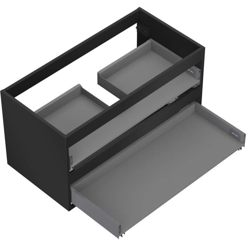 Mexen Box-A kućište ormarića ispod umivaonika 90 cm, 2 ladice, crna mat - 91AX0-0900-470-2-71