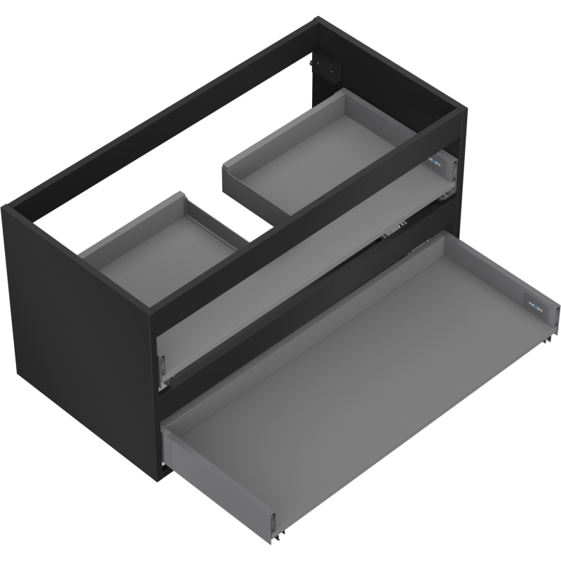 Mexen Box-A vanity cabinet body 90 cm, 2 drawers, black matte - 91AX0-0900-470-2-71