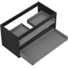 Mexen Box-A Korpus des Waschtischunterschranks 90 cm, 2 Schubladen, Schwarz Matt - 91AX0-0900-470-2-71