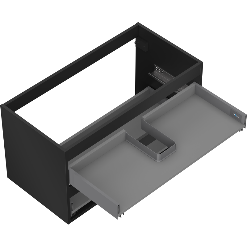 Mexen Box-A corpo do armário de lavatório 90 cm, 2 gavetas, preto mate - 91AX0-0900-470-2-71