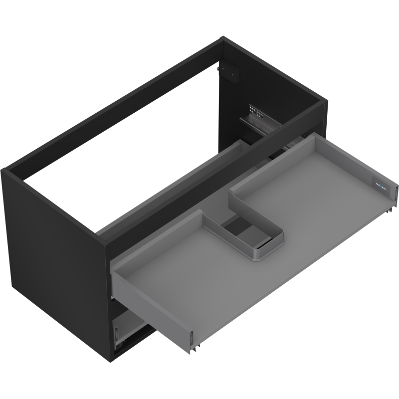 Mexen Box-A vanity cabinet body 90 cm, 2 drawers, black matte - 91AX0-0900-470-2-71