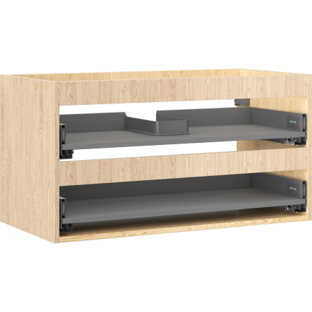 Mexen Box-A Kasten Unterschrank 90 cm, 2 Schubladen, Eiche - 91AX0-0900-470-2-81