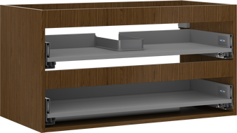 Mexen Box-A corps de meuble sous-vasque 90 cm, 2 tiroirs, noyer - 91AX0-0900-470-2-86