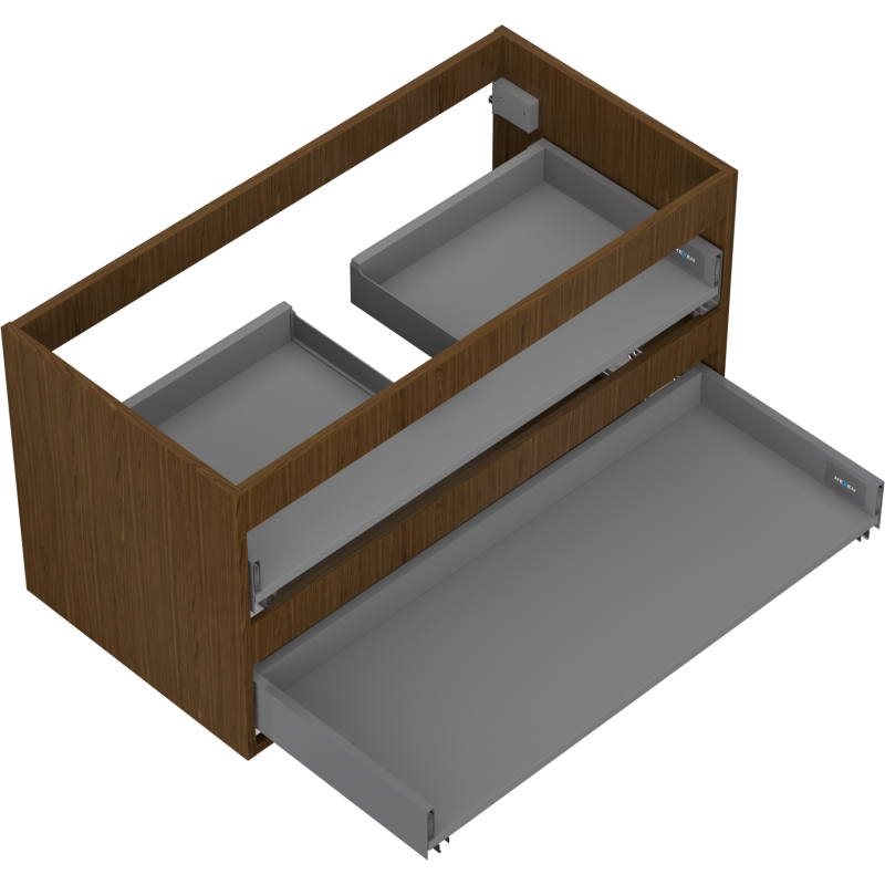 Mexen Box-A corps de meuble sous-vasque 90 cm, 2 tiroirs, noyer - 91AX0-0900-470-2-86